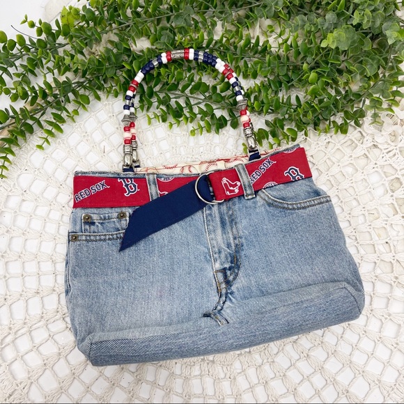 Vintage Handbags - Boston Redsox Denim Y2K Mini Bag Vintage Early 2000s